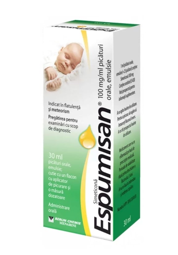 Espumisan, 100 mg/ml picături orale, emulsie, 30 ml, Berlin-Chemie Ag Espumisan, 100 mg/ml picături orale, emulsie, 30 ml, Berlin-Chemie Ag