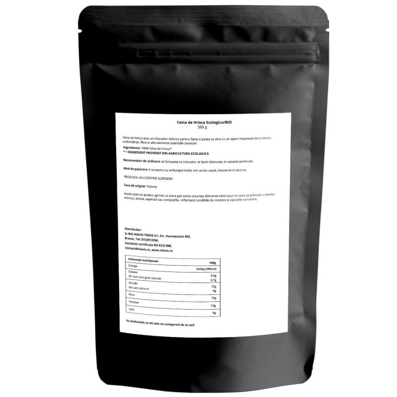 Faina de hrisca ecologica, 500 g, Niavis Faina de hrisca ecologica, 500 g, Niavis