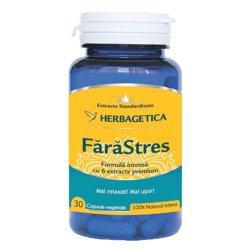 Fara Stres, 30 capsule, Herbagetica Fara Stres, 30 capsule, Herbagetica