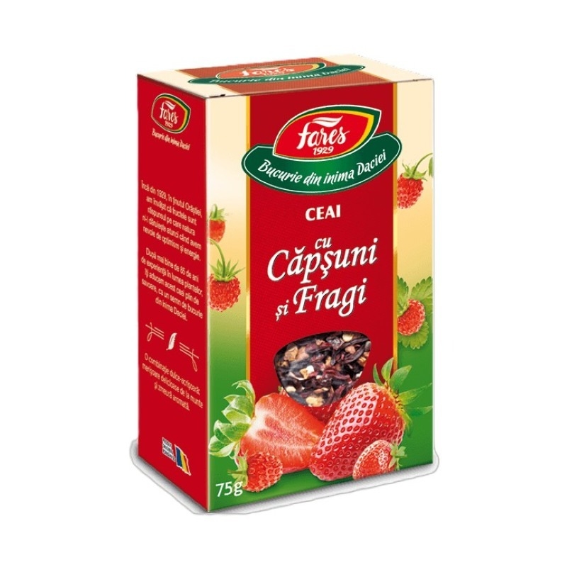 Aromfruct ceai capsuni si fragi, 75g, Fares Aromfruct ceai capsuni si fragi, 75g, Fares