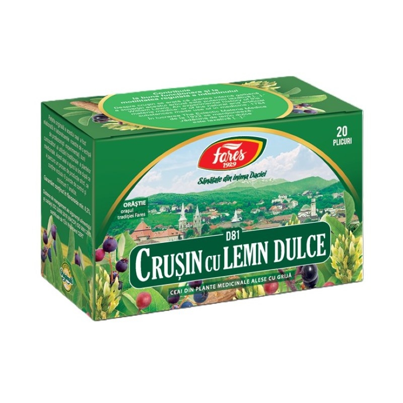 Ceai crusin cu lemn dulce, 20plicuri, Fares Ceai crusin cu lemn dulce, 20plicuri, Fares