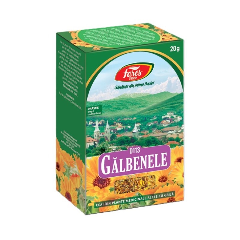Ceai flori de galbenele, 20g, Fares Ceai flori de galbenele, 20g, Fares