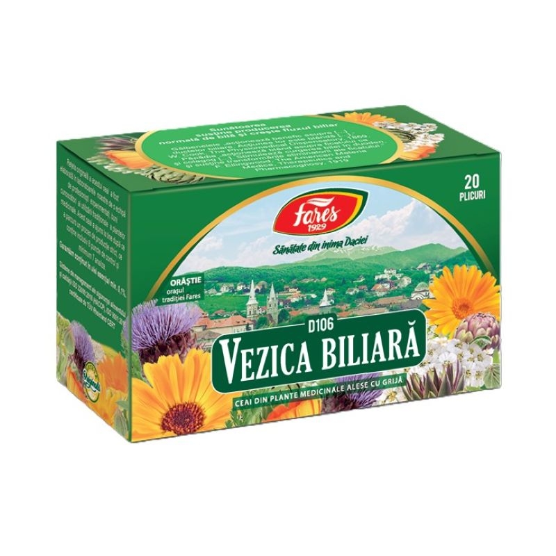 Ceai Vezica Biliara D106 20plicuri, Fares Ceai Vezica Biliara D106 20plicuri, Fares