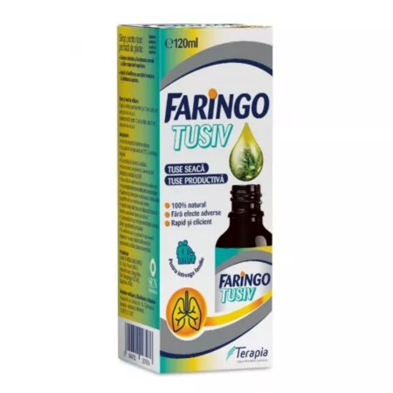 Sirop Faringo Tusiv, 120 ml, Terapia Sirop Faringo Tusiv, 120 ml, Terapia