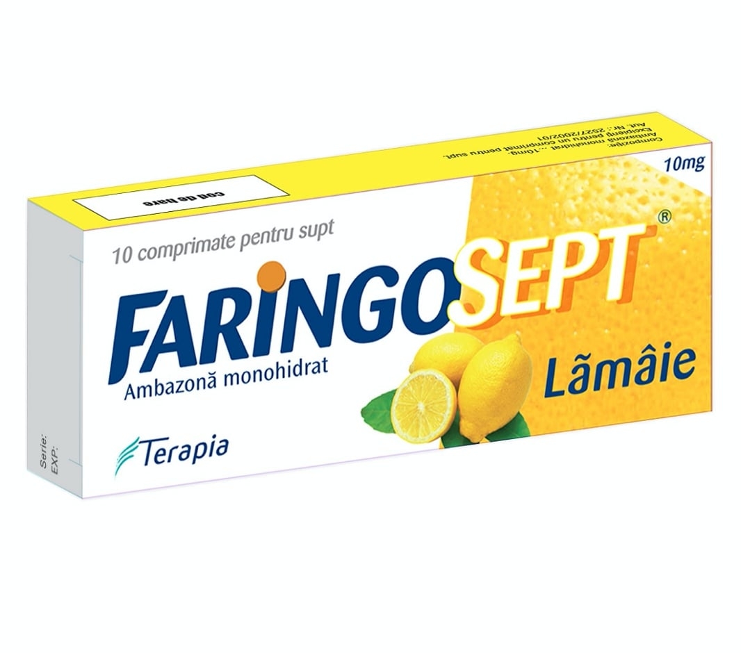 Faringosept Lamaie, 10 mg, 10 comprimate de supt, Terapia