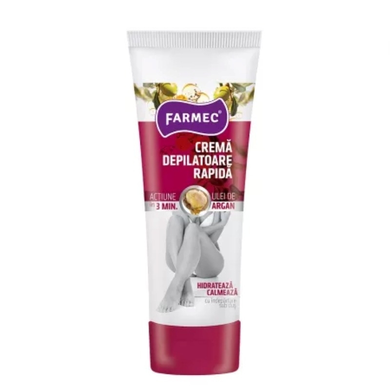Crema depilatoare rapida cu ulei de argan, 150 ml, Farmec Crema depilatoare rapida cu ulei de argan, 150 ml, Farmec