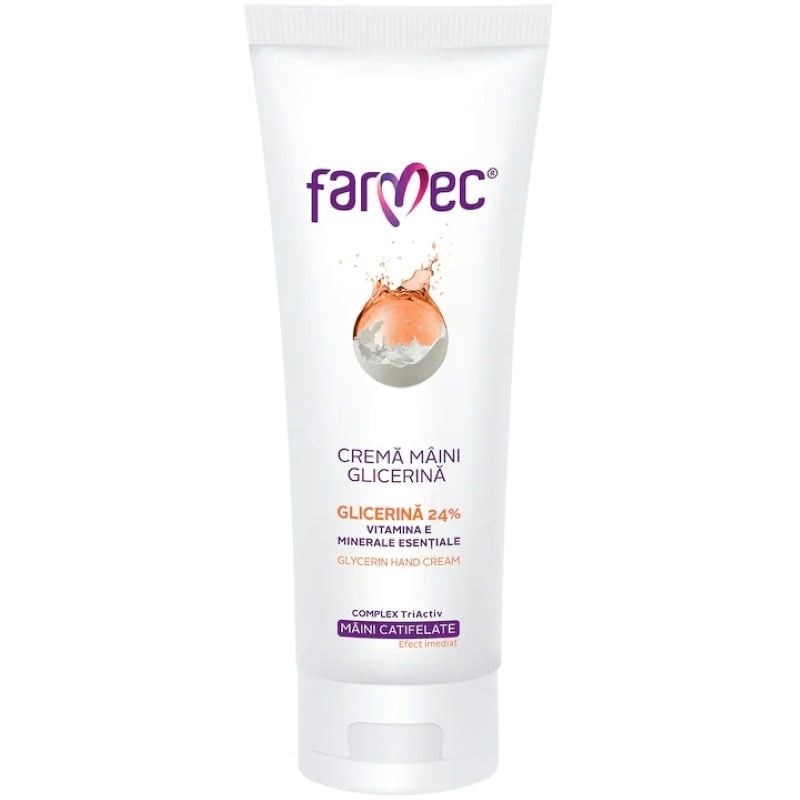Crema de maini cu glicerina 24%, 150 ml, Farmec Crema de maini cu glicerina 24%, 150 ml, Farmec