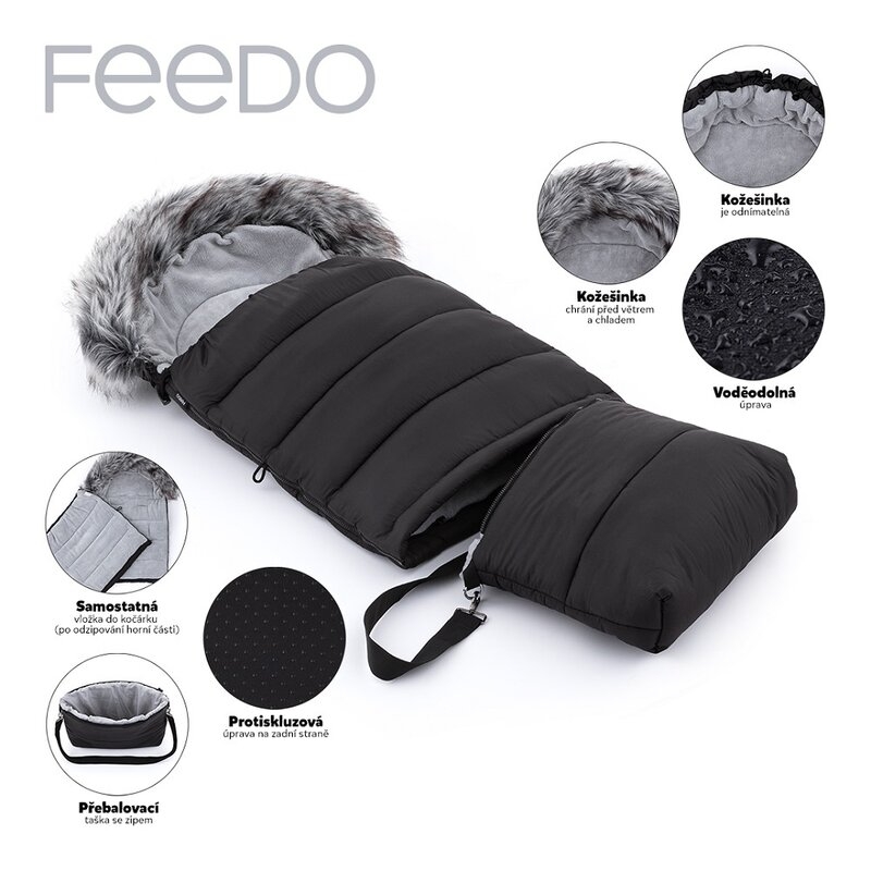 Feedo - Sac de iarna, Multifunctional, Poate fi utilizat ca geanta prin desfacerea fermoarului, Atasabil la carucior, 110 cm, 0-3 ani, Verde Feedo - Sac de iarna, Multifunctional, Poate fi utilizat ca geanta prin desfacerea fermoarului, Atasabil la carucior, 110 cm, 0-3 ani, Verde