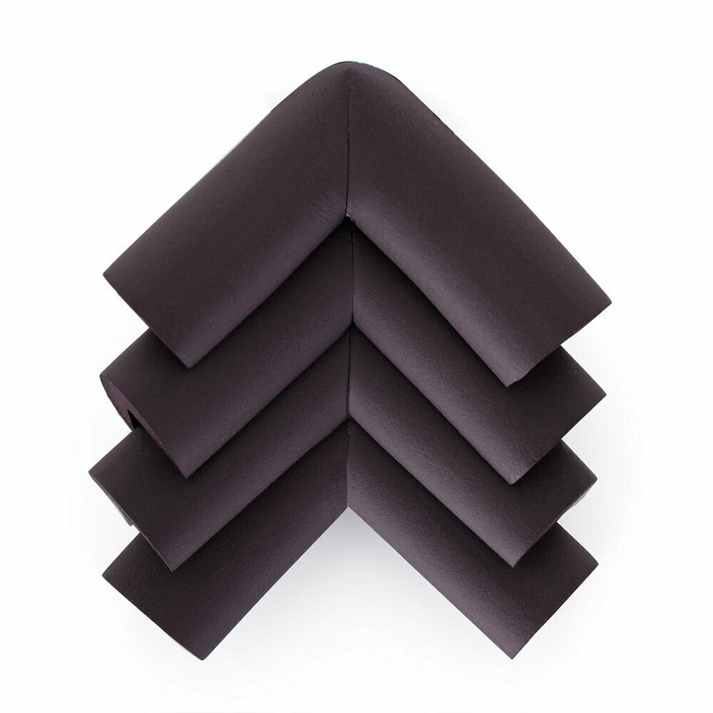 Feedo - Set protectii pentru colturi ascutite, Absorbtie a socurilor, Din spuma, Cu adeziv, 5 x 5 x 2 cm, 4 bucati, Maro