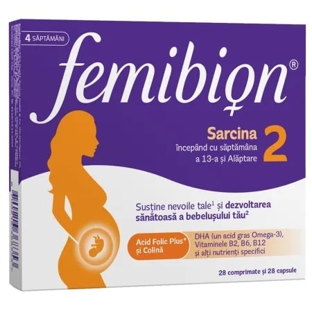 Femibion 2 sarcina si alaptare, 28 comprimate + 28 capsule, Dr. Reddys Femibion 2 sarcina si alaptare, 28 comprimate + 28 capsule, Dr. Reddys