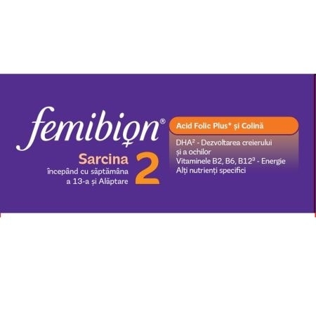 Femibion 2 sarcina si alaptare, 28 comprimate + 28 capsule, Dr. Reddys Femibion 2 sarcina si alaptare, 28 comprimate + 28 capsule, Dr. Reddys