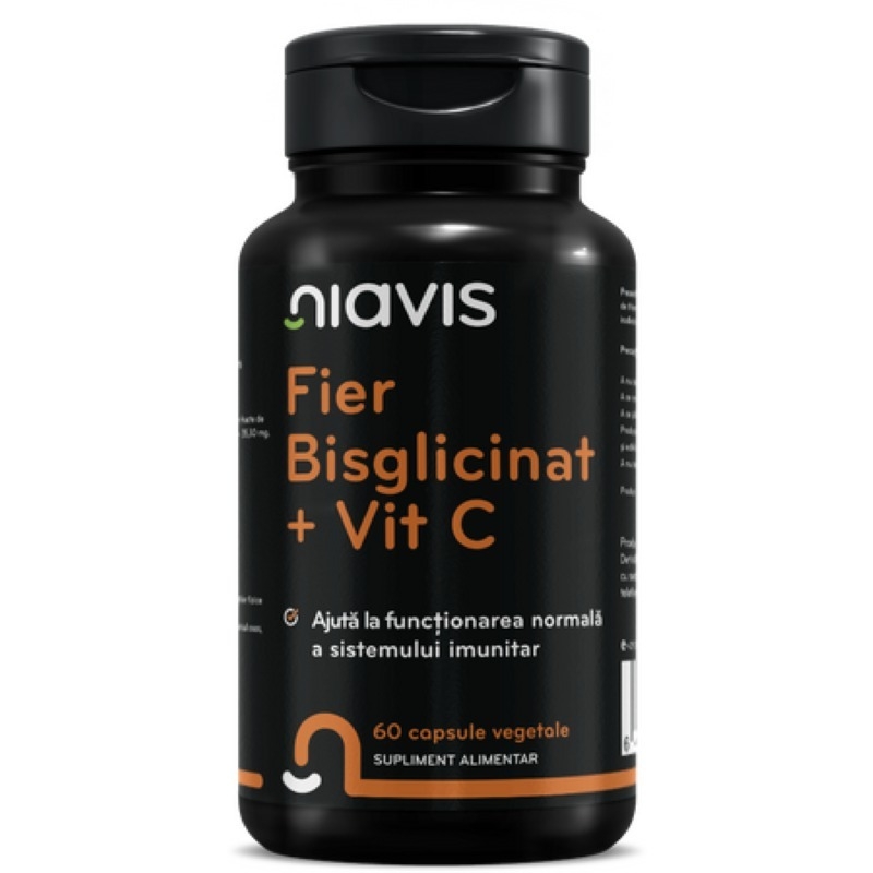 Fier Bisglicinat + Vitamina C, 60 capsule, Niavis Fier Bisglicinat + Vitamina C, 60 capsule, Niavis