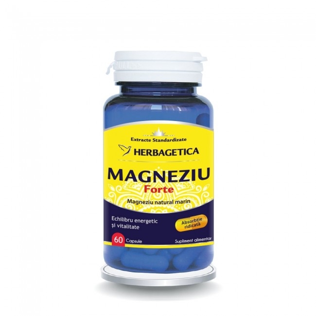 Magneziu Forte, 60 capsule, Herbagetica Magneziu Forte, 60 capsule, Herbagetica