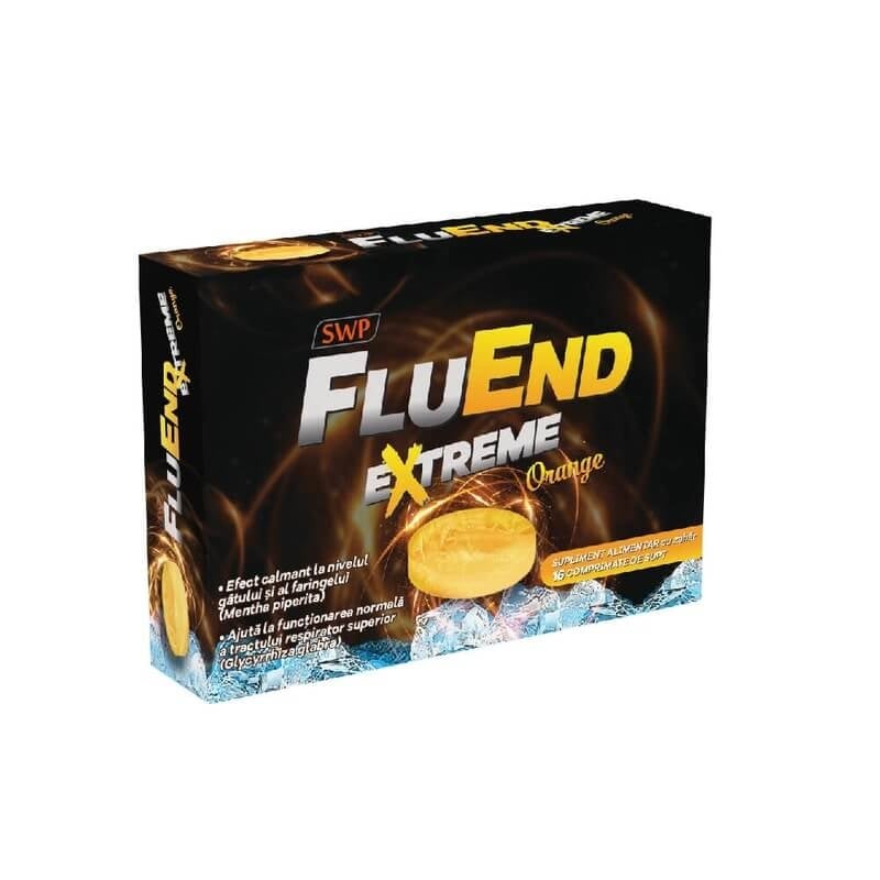 Fluend Extreme Orange, 16 comprimate de supt, Sun Wave Pharma Fluend Extreme Orange, 16 comprimate de supt, Sun Wave Pharma