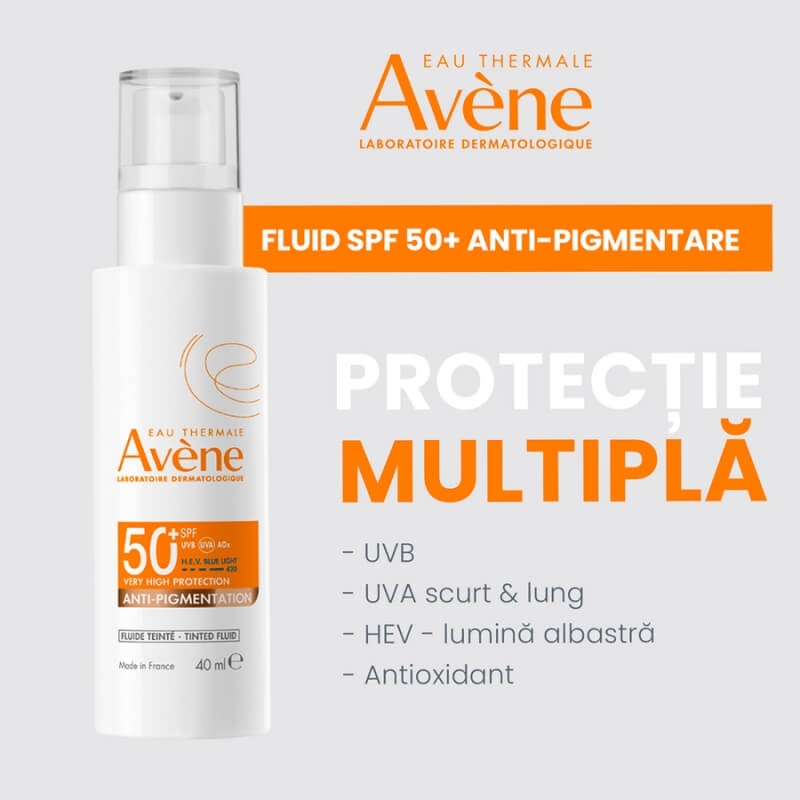 Fluid anti-pigmentare SPF 50+, 40 ml, Avene Fluid anti-pigmentare SPF 50+, 40 ml, Avene