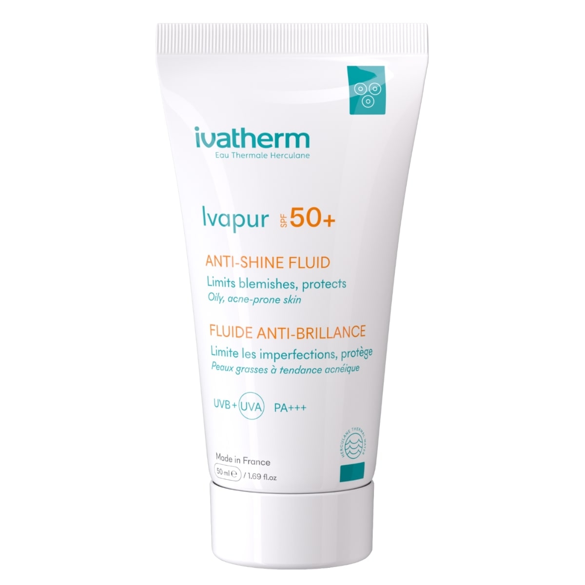 Fluid anti-stralucire cu SPF 50+ Ivapur, 50 ml, Ivatherm Fluid anti-stralucire cu SPF 50+ Ivapur, 50 ml, Ivatherm