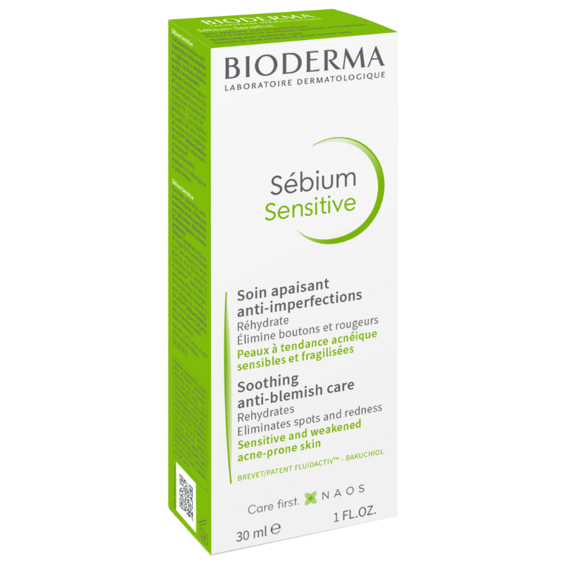 Fluid calmant si hidratant pentru pielea acneica Sebium Sensitive, 30 ml, Bioderma Fluid calmant si hidratant pentru pielea acneica Sebium Sensitive, 30 ml, Bioderma