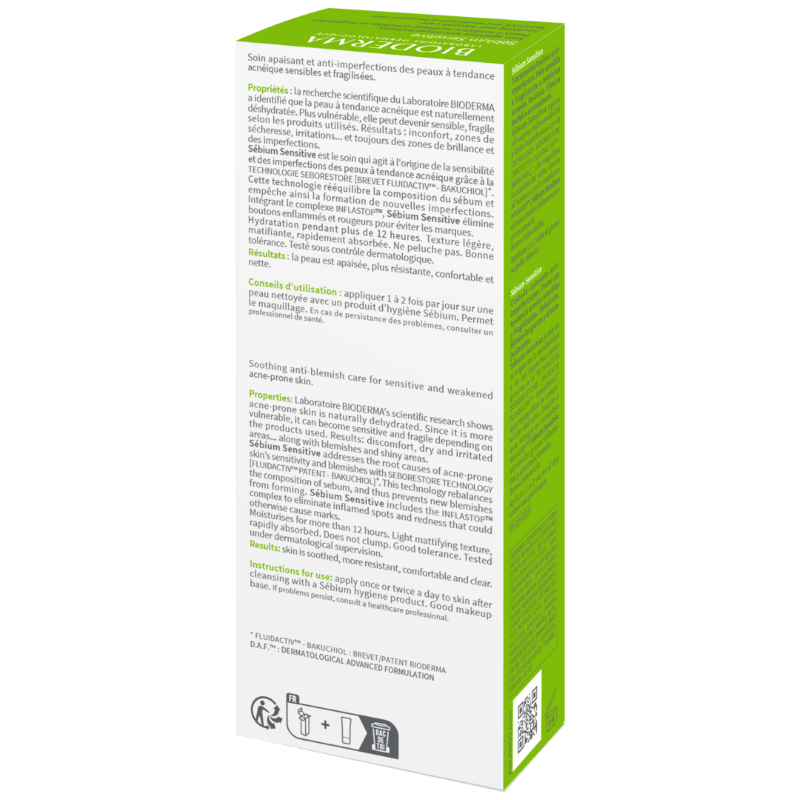 Fluid calmant si hidratant pentru pielea acneica Sebium Sensitive, 30 ml, Bioderma Fluid calmant si hidratant pentru pielea acneica Sebium Sensitive, 30 ml, Bioderma