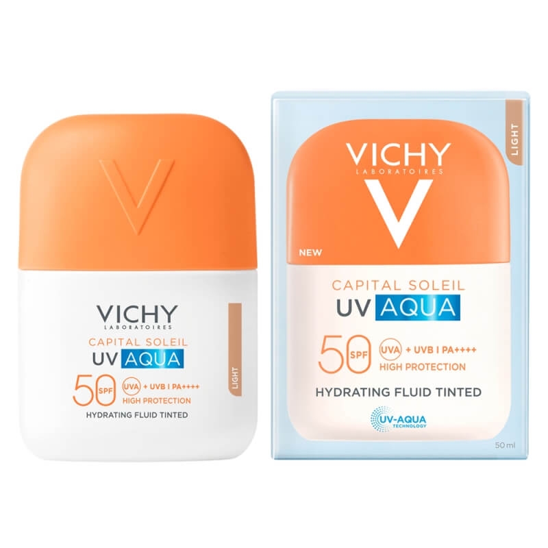 Fluid hidratant colorat Light SPF 50 UV Aqua Capital Soleil, 50 ml, Vichy