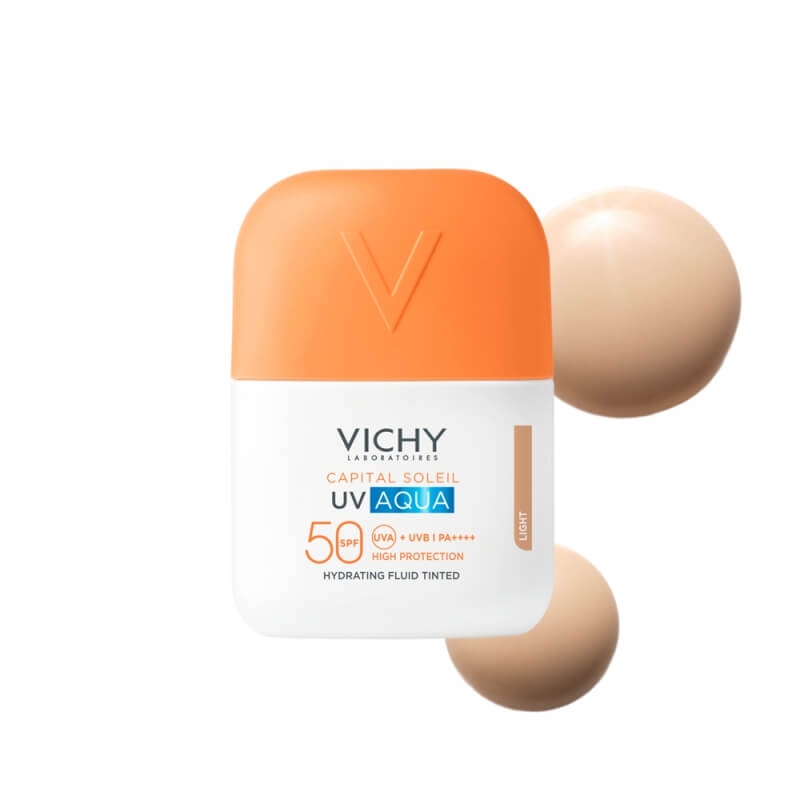 Fluid hidratant colorat Light SPF 50 UV Aqua Capital Soleil, 50 ml, Vichy