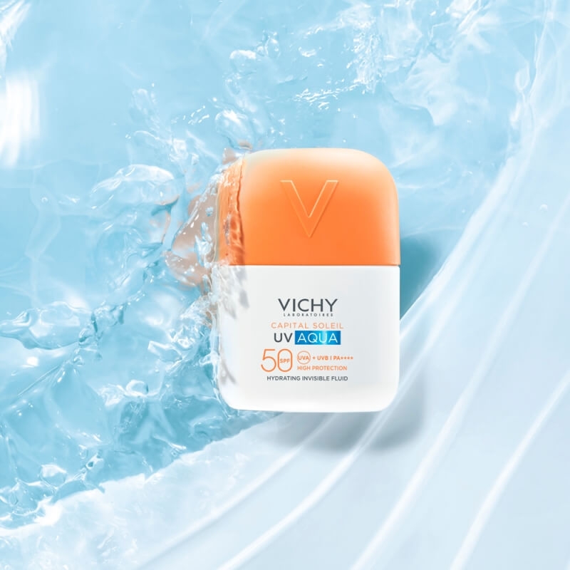 Fluid hidratant invizibil SPF 50 UV Aqua Capital Soleil, 50 ml, Vichy Fluid hidratant invizibil SPF 50 UV Aqua Capital Soleil, 50 ml, Vichy