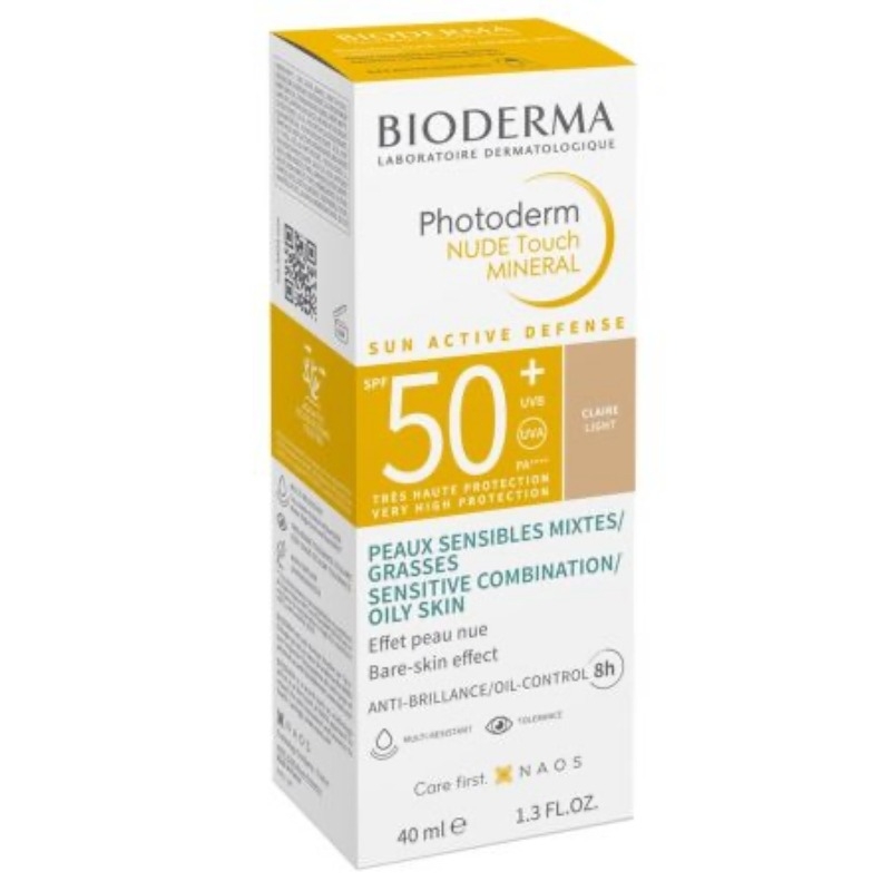 Fluid Nude Touch Mineral cu SPF 50+ deschis Photoderm, 40 ml, Bioderma Fluid Nude Touch Mineral cu SPF 50+ deschis Photoderm, 40 ml, Bioderma