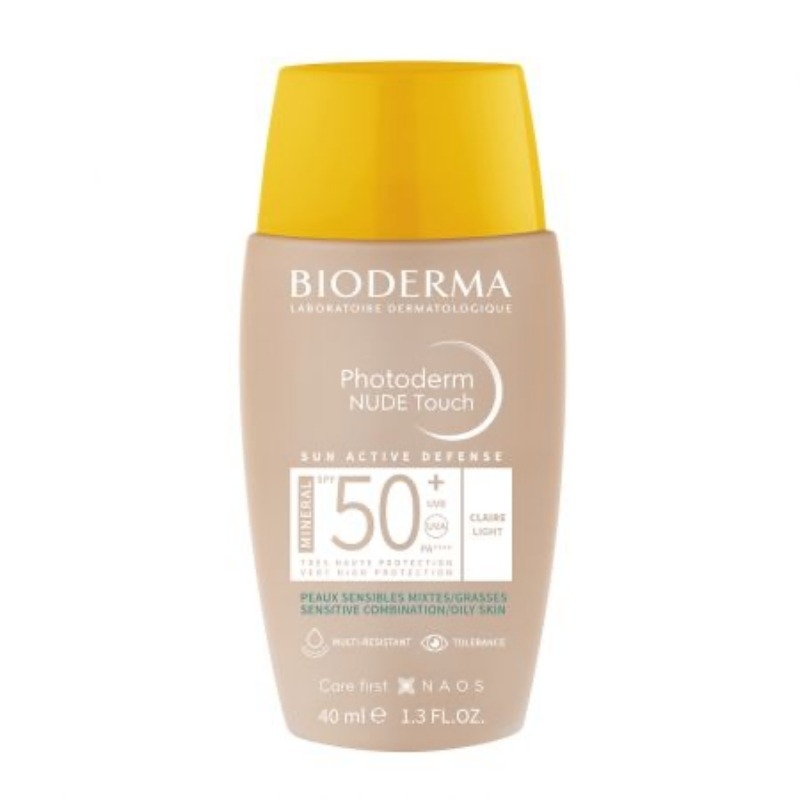 Fluid Nude Touch Mineral cu SPF 50+ deschis Photoderm, 40 ml, Bioderma Fluid Nude Touch Mineral cu SPF 50+ deschis Photoderm, 40 ml, Bioderma