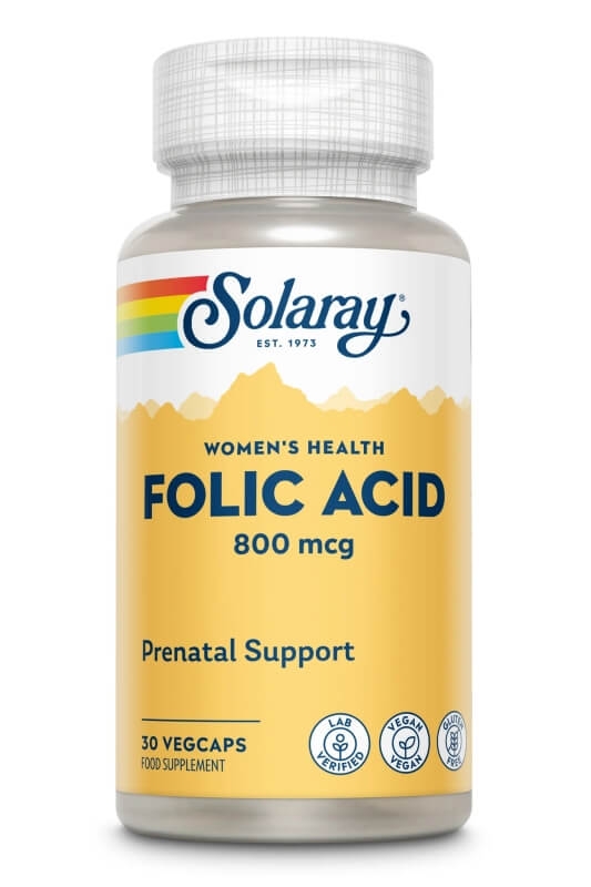 Acid Folic 800 mcg Solaray, 30 capsule, Secom Acid Folic 800 mcg Solaray, 30 capsule, Secom