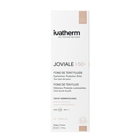 Fond de ten fluid SPF 50+ 02 Vanila Joviale, 30 ml, Ivatherm Fond de ten fluid SPF 50+ 02 Vanila Joviale, 30 ml, Ivatherm