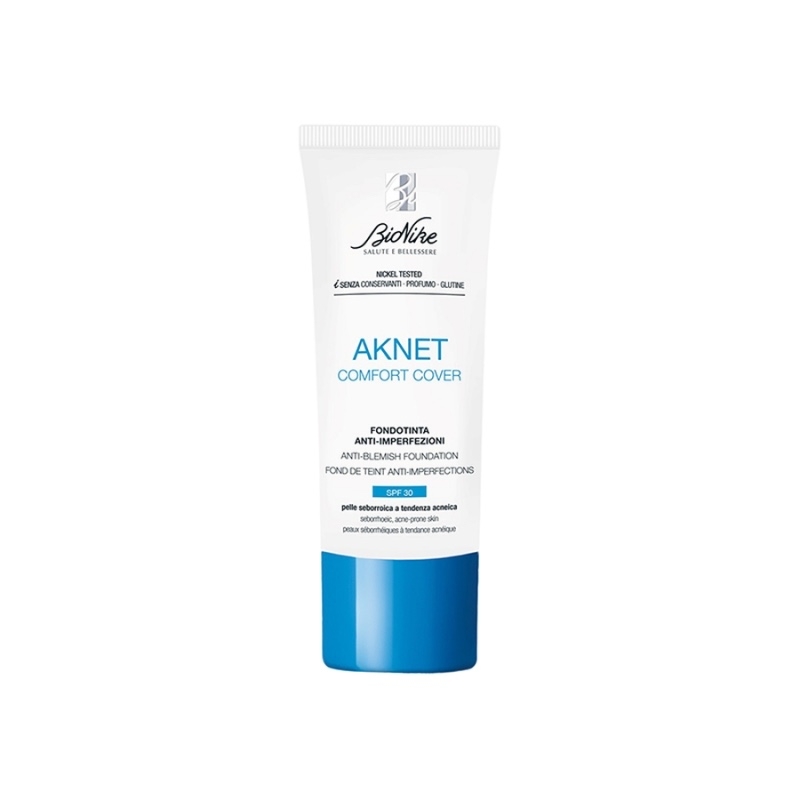 Fond de ten SPF 30 Aknet Comfort Cover 104 Biscuit, 30 ml, BioNike Fond de ten SPF 30 Aknet Comfort Cover 104 Biscuit, 30 ml, BioNike