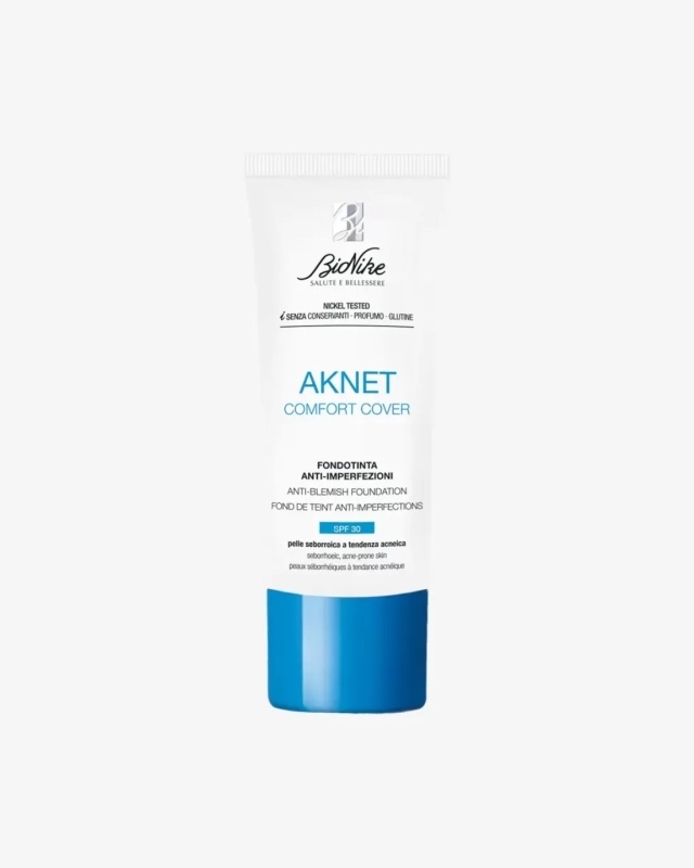 Fond de ten SPF 30 Aknet Comfort Cover 102 Sable, 30 ml, BioNike Fond de ten SPF 30 Aknet Comfort Cover 102 Sable, 30 ml, BioNike