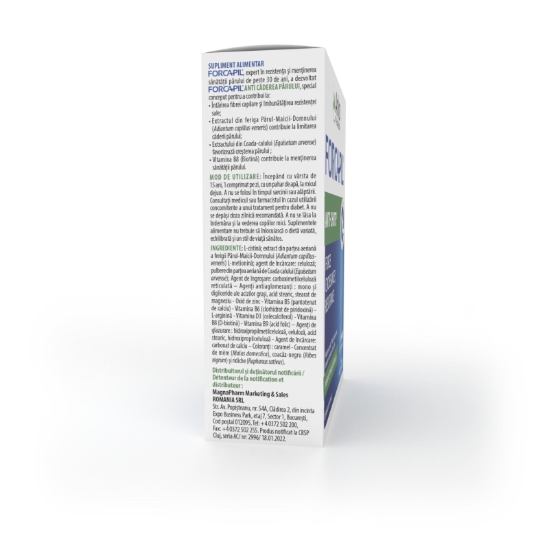 Forcapil Anti Caderea Parului (Forcapil Verde), 30 comprimate, Arkopharma Forcapil Anti Caderea Parului (Forcapil Verde), 30 comprimate, Arkopharma