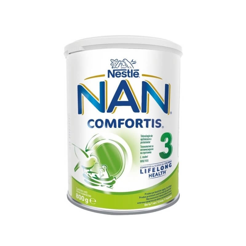 Lapte praf fortifiat Nan 3 Comfortis, 12 luni+, 800 g, Nestle