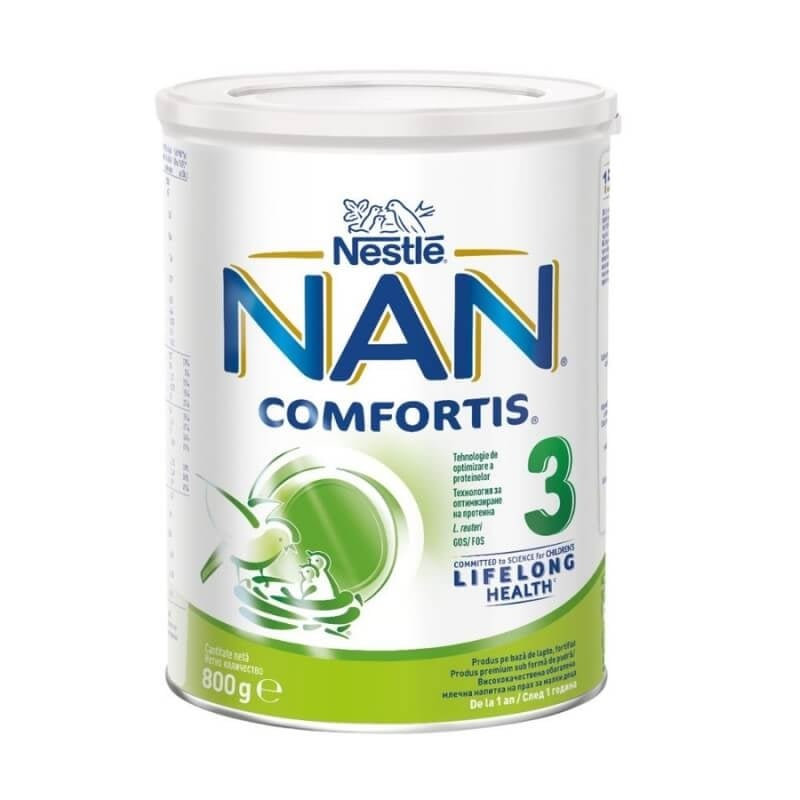 Lapte praf fortifiat Nan 3 Comfortis, 12 luni+, 800 g, Nestle