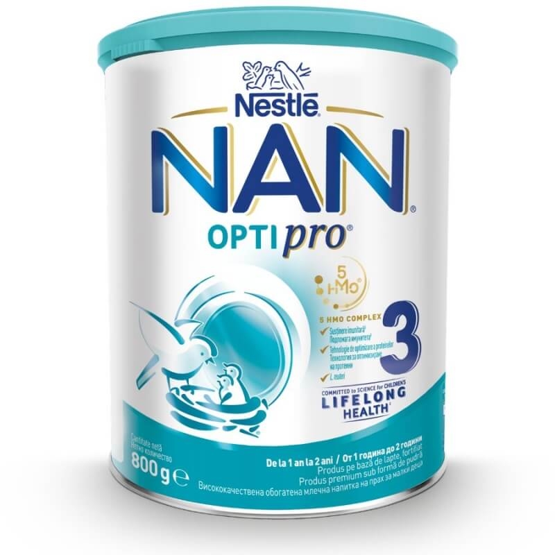 Lapte praf fortifiat Nan 3 OptiPro, +12 luni, 800 g, Nestle Lapte praf fortifiat Nan 3 OptiPro, +12 luni, 800 g, Nestle