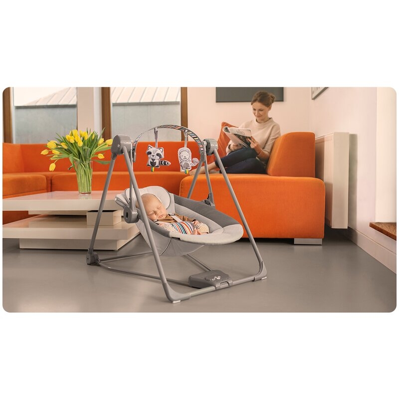 Fotoliu balansoar, Lionelo, Otto Cozy, Cu melodii, Cu 5 viteze de balansare, Cu temporizator, 57x55 cm, Gri Fotoliu balansoar, Lionelo, Otto Cozy, Cu melodii, Cu 5 viteze de balansare, Cu temporizator, 57x55 cm, Gri