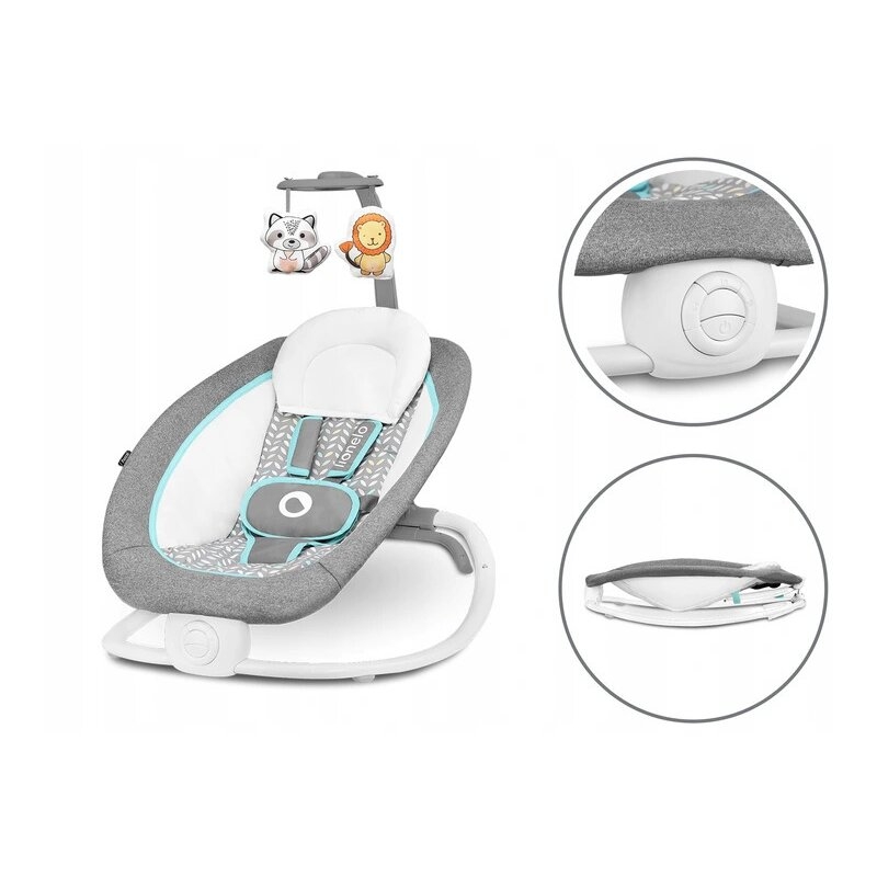 Fotoliu balansoar, Lionelo, Cu vibratii, Pascal Scandi, Cu 12 melodii linistitoare, Pliabil, 80x49 cm, Gri Fotoliu balansoar, Lionelo, Cu vibratii, Pascal Scandi, Cu 12 melodii linistitoare, Pliabil, 80x49 cm, Gri