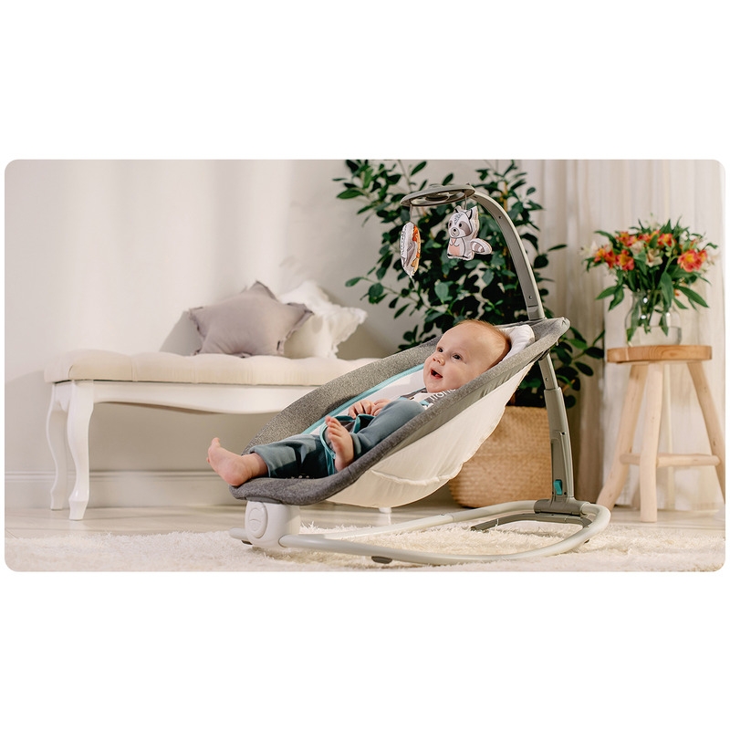 Fotoliu balansoar, Lionelo, Cu vibratii, Pascal Scandi, Cu 12 melodii linistitoare, Pliabil, 80x49 cm, Gri Fotoliu balansoar, Lionelo, Cu vibratii, Pascal Scandi, Cu 12 melodii linistitoare, Pliabil, 80x49 cm, Gri
