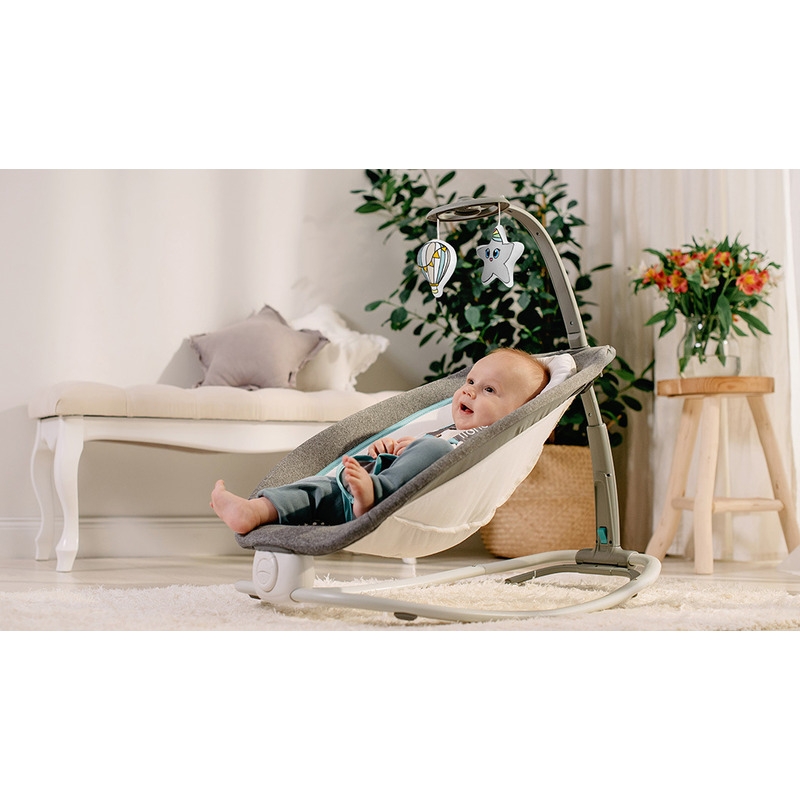 Fotoliu balansoar, Lionelo, Cu vibratii, Pascal Scandi, Cu 12 melodii linistitoare, Pliabil, 80x49 cm, Gri Fotoliu balansoar, Lionelo, Cu vibratii, Pascal Scandi, Cu 12 melodii linistitoare, Pliabil, 80x49 cm, Gri