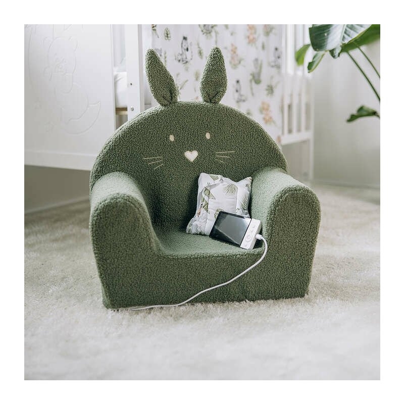 Fotoliu din burete, Bubaba, Bunny, Pentru copii, 9 luni-5 ani, Green Fotoliu din burete, Bubaba, Bunny, Pentru copii, 9 luni-5 ani, Green