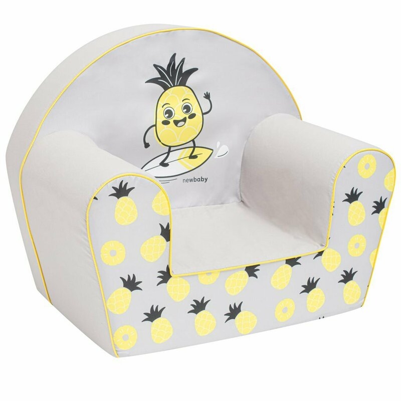 Fotoliu din burete, New Baby, Pentru copii, 42x53, Din spuma, Cu husa din bumbac, 9 luni - 5 ani, Pineapple Fotoliu din burete, New Baby, Pentru copii, 42x53, Din spuma, Cu husa din bumbac, 9 luni - 5 ani, Pineapple