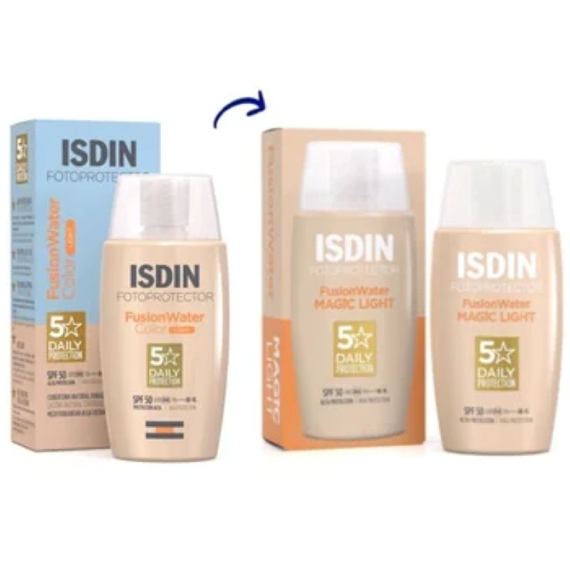 Fotoprotector Fusion Water Magic Color Light SPF 50, 50 ml, Isdin Fotoprotector Fusion Water Magic Color Light SPF 50, 50 ml, Isdin
