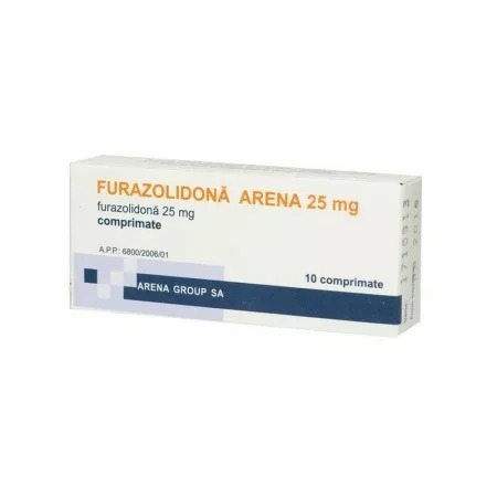 Furazolidona Arena, 25 mg, 10 comprimate, Arena Group Furazolidona Arena, 25 mg, 10 comprimate, Arena Group