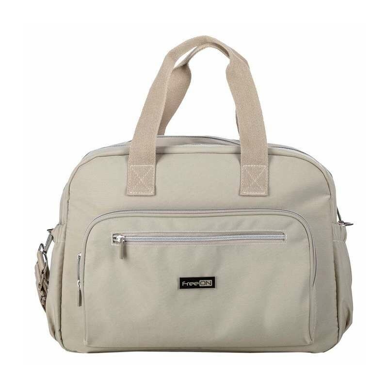 Geanta pentru scutece, FreeON, Style, Impermbeabila, Cu multiple buzunare, Dimensiune compacta, 39x32x18 cm, Grey/beige Geanta pentru scutece, FreeON, Style, Impermbeabila, Cu multiple buzunare, Dimensiune compacta, 39x32x18 cm, Grey/beige