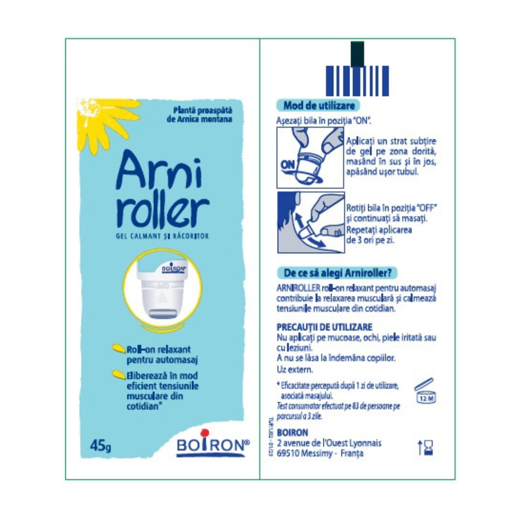 Gel calmant si racoritor Arniroller, 45 g, Boiron Gel calmant si racoritor Arniroller, 45 g, Boiron