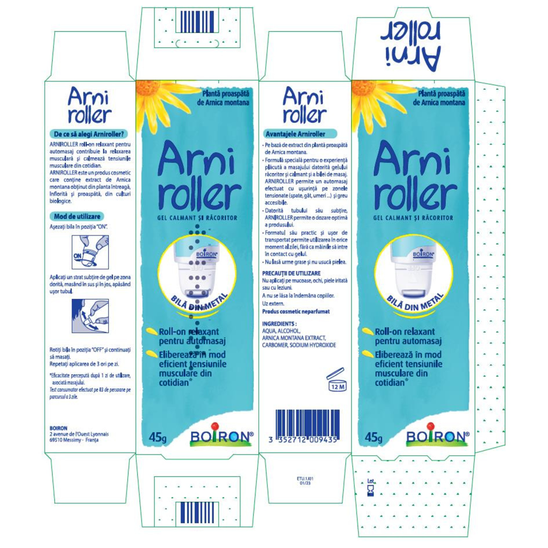 Gel calmant si racoritor Arniroller, 45 g, Boiron Gel calmant si racoritor Arniroller, 45 g, Boiron