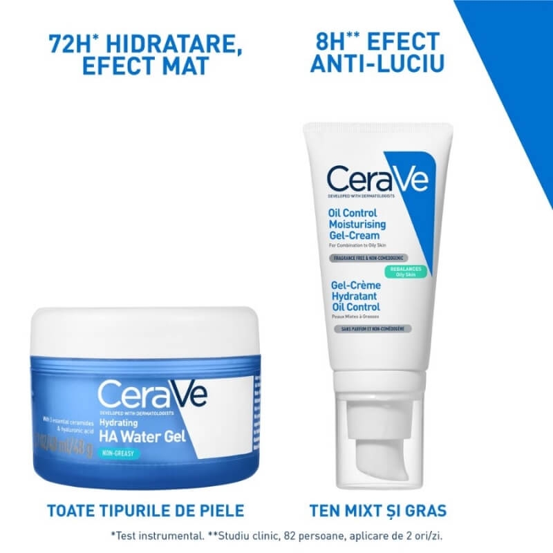 Gel-crema pentru hidratarea tenului HA Water, 48 ml, Cerave Gel-crema pentru hidratarea tenului HA Water, 48 ml, Cerave