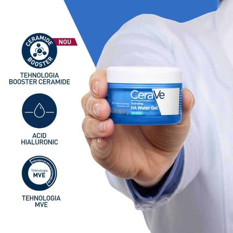 Gel-crema pentru hidratarea tenului HA Water, 48 ml, Cerave Gel-crema pentru hidratarea tenului HA Water, 48 ml, Cerave