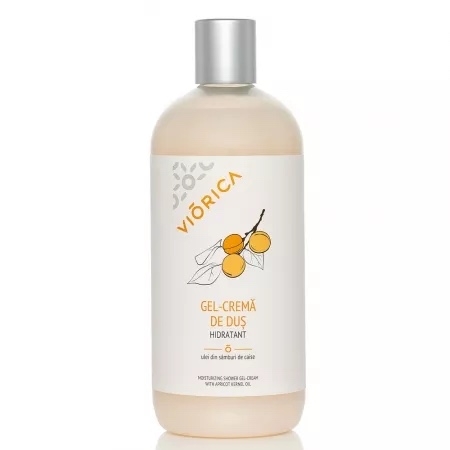 Gel-crema de dus hidratant cu ulei din samburi de caise, 500 ml, Viorica Gel-crema de dus hidratant cu ulei din samburi de caise, 500 ml, Viorica