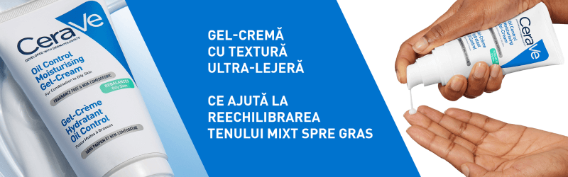 Gel-crema hidratant ten mixt si gras Oil Control, 52 ml, Cerave Gel-crema hidratant ten mixt si gras Oil Control, 52 ml, Cerave